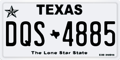 TX license plate DQS4885
