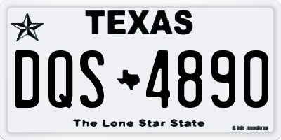 TX license plate DQS4890