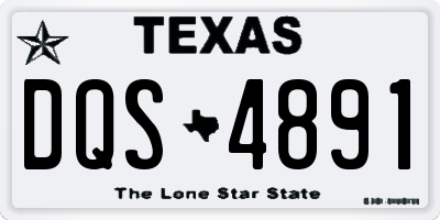 TX license plate DQS4891