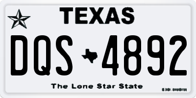 TX license plate DQS4892