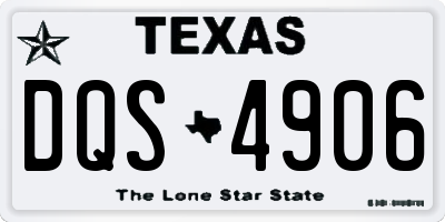 TX license plate DQS4906