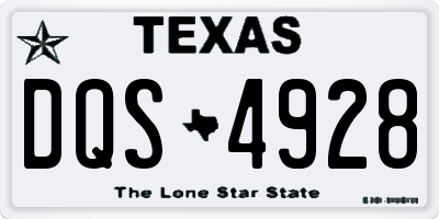 TX license plate DQS4928