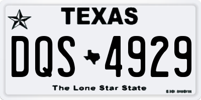 TX license plate DQS4929