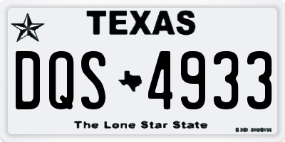 TX license plate DQS4933