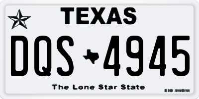 TX license plate DQS4945