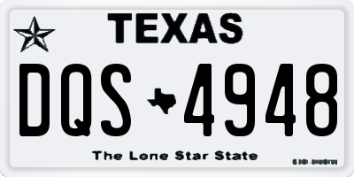 TX license plate DQS4948