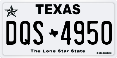 TX license plate DQS4950