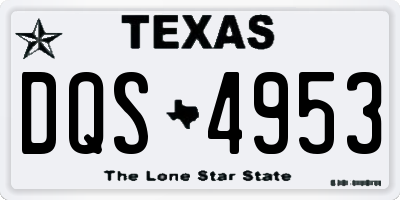 TX license plate DQS4953