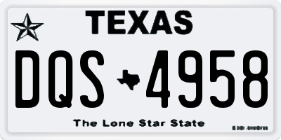 TX license plate DQS4958