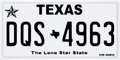 TX license plate DQS4963