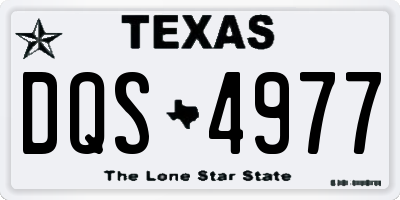 TX license plate DQS4977