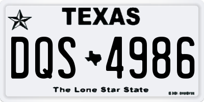 TX license plate DQS4986
