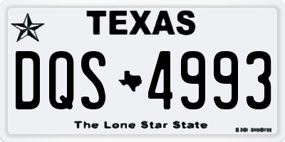 TX license plate DQS4993