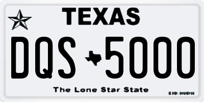 TX license plate DQS5000