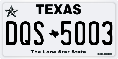 TX license plate DQS5003