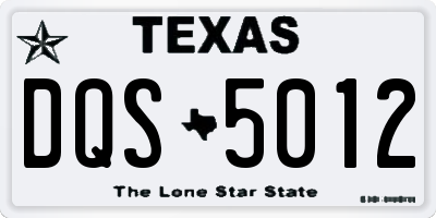 TX license plate DQS5012