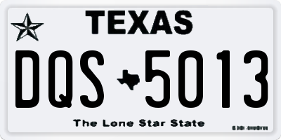TX license plate DQS5013