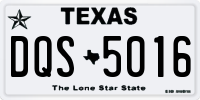 TX license plate DQS5016