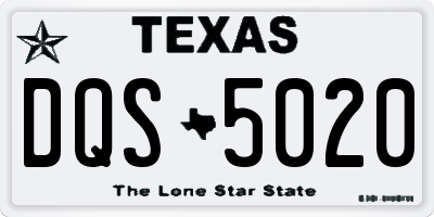 TX license plate DQS5020
