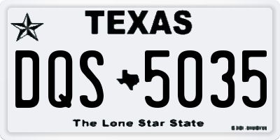 TX license plate DQS5035