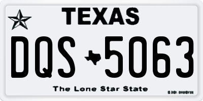 TX license plate DQS5063