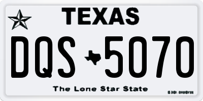 TX license plate DQS5070