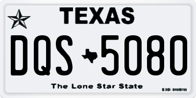 TX license plate DQS5080