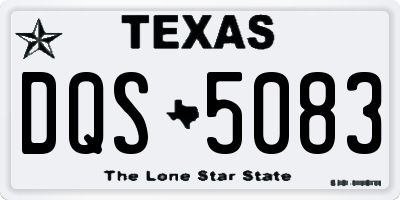 TX license plate DQS5083