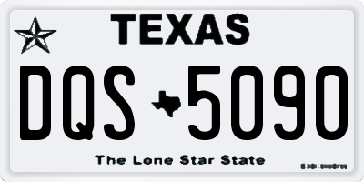 TX license plate DQS5090