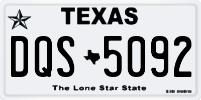 TX license plate DQS5092