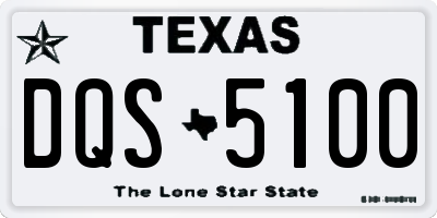 TX license plate DQS5100