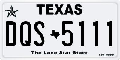 TX license plate DQS5111