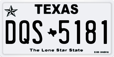 TX license plate DQS5181