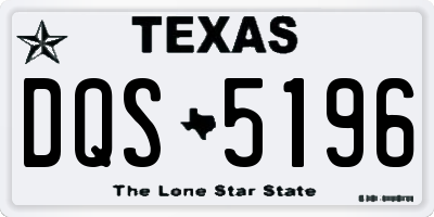 TX license plate DQS5196