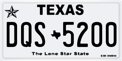 TX license plate DQS5200