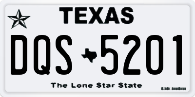 TX license plate DQS5201