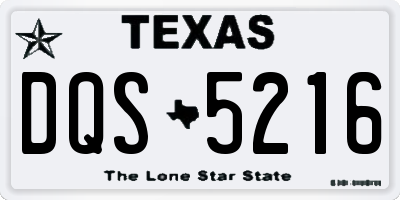 TX license plate DQS5216