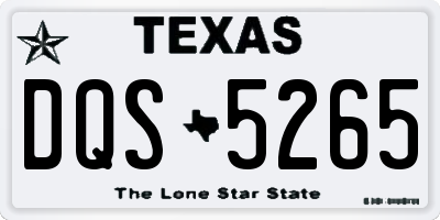 TX license plate DQS5265