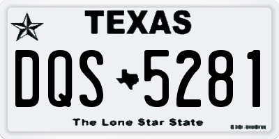 TX license plate DQS5281