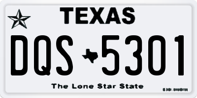 TX license plate DQS5301