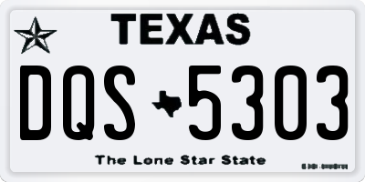 TX license plate DQS5303