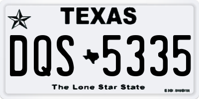 TX license plate DQS5335