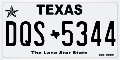 TX license plate DQS5344