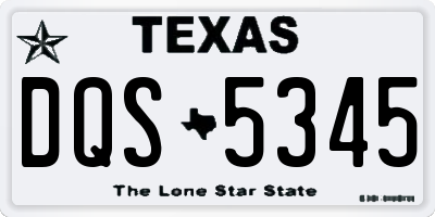 TX license plate DQS5345