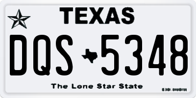 TX license plate DQS5348