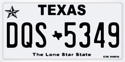 TX license plate DQS5349