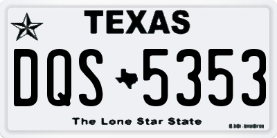 TX license plate DQS5353