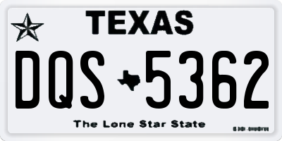 TX license plate DQS5362
