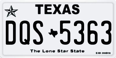 TX license plate DQS5363