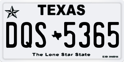 TX license plate DQS5365